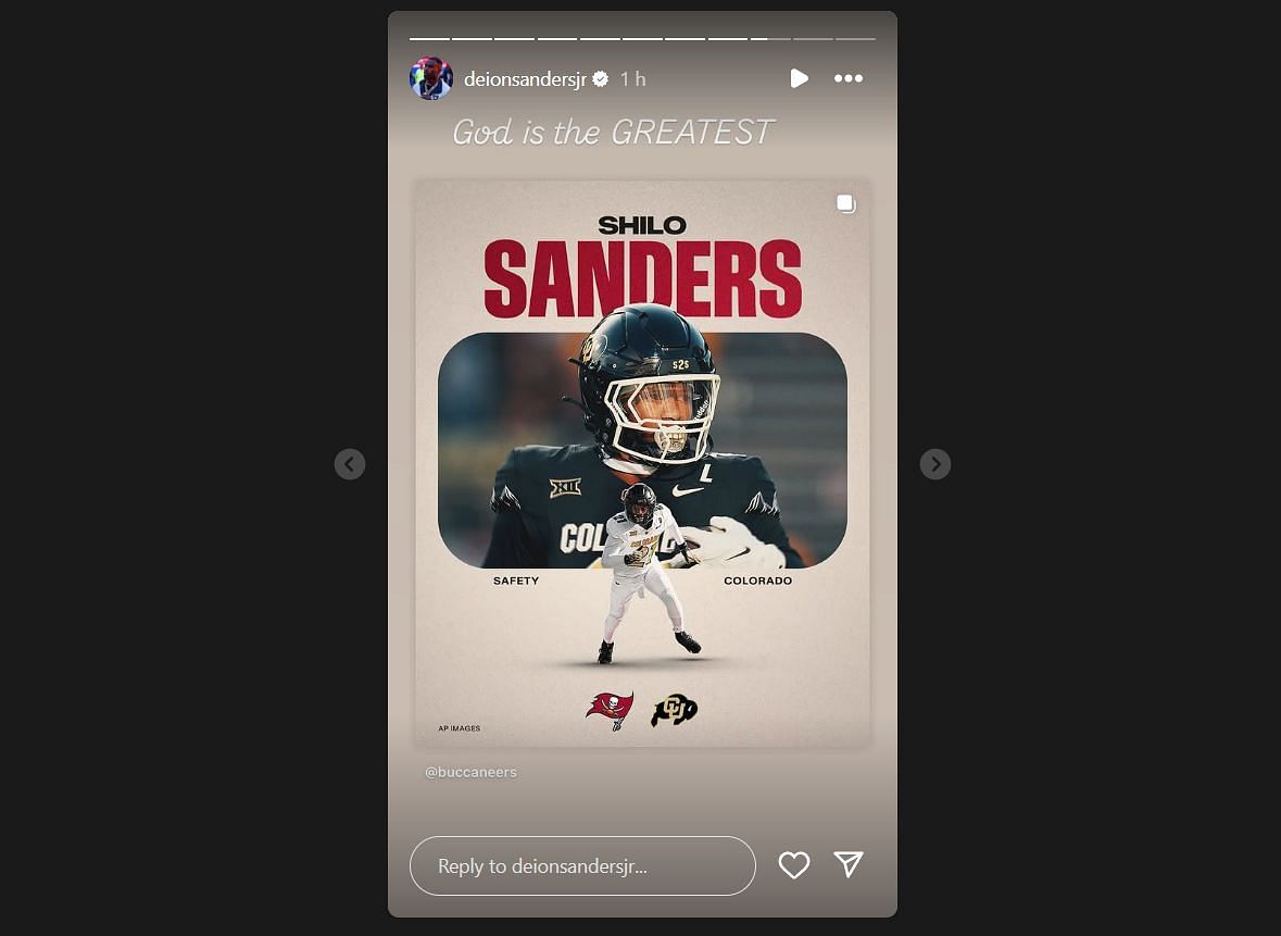 Deion Sanders Jr. IG story